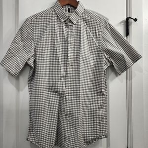 Crosby & Howard shirt men's size L short sleeve button up gray heather